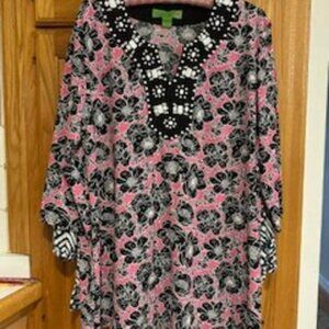 Beautiful Resort Quality Tunic with Beaded Bodice